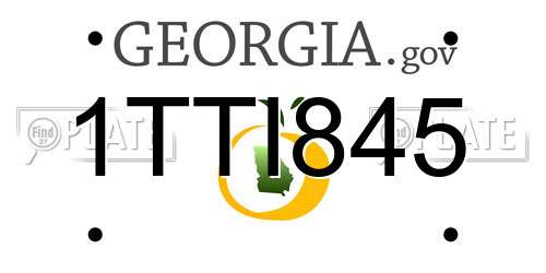 1TTI845 Georgia License Plate