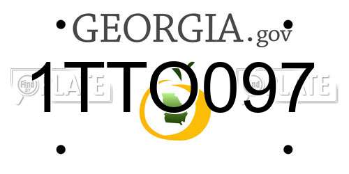 1TTO097 Georgia License Plate