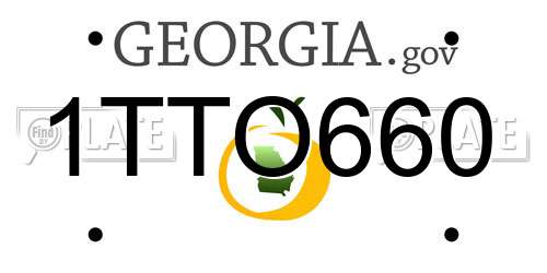 1TTO660 Georgia License Plate