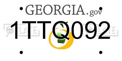 1TTQ092 Georgia License Plate