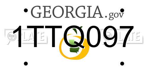 1TTQ097 Georgia License Plate