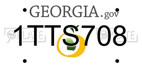 1TTS708 Georgia License Plate