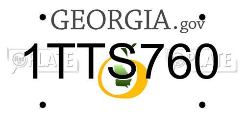 1TTS760 Georgia License Plate