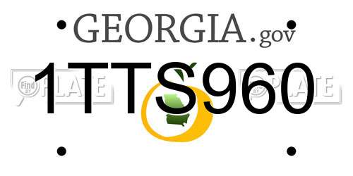 1TTS960 Georgia License Plate