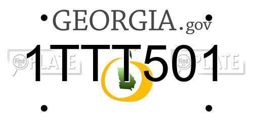 1TTT501 Georgia License Plate