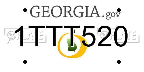 1TTT520 Georgia License Plate