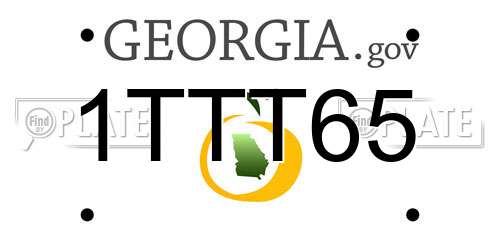 1TTT65 Georgia License Plate