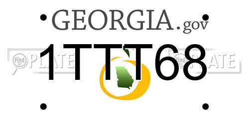 1TTT68 Georgia License Plate