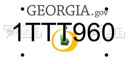 1TTT960 Georgia License Plate