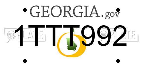 1TTT992 Georgia License Plate