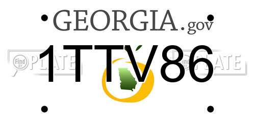 1TTV86 Georgia License Plate