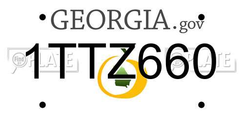 1TTZ660 Georgia License Plate