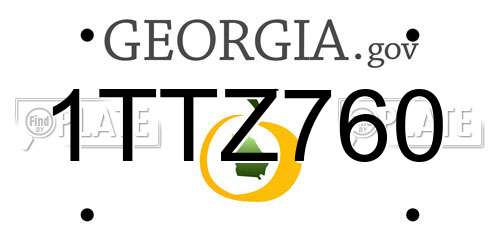 1TTZ760 Georgia License Plate