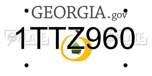 1TTZ960 Georgia License Plate