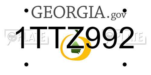 1TTZ992 Georgia License Plate
