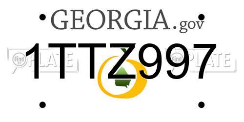 1TTZ997 Georgia License Plate