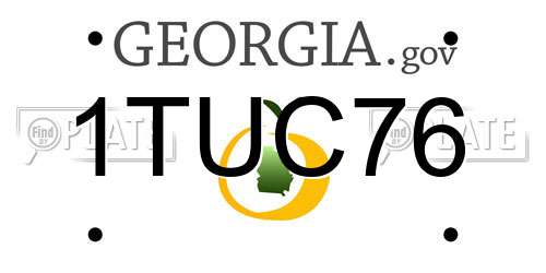 1TUC76 Georgia License Plate