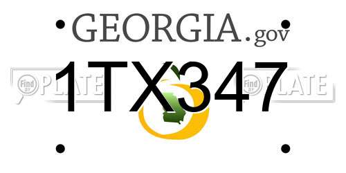 1TX347 Georgia License Plate