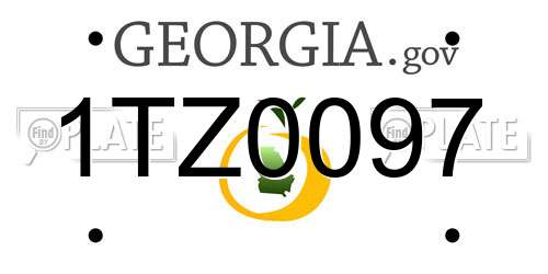 1TZ0097 Georgia License Plate