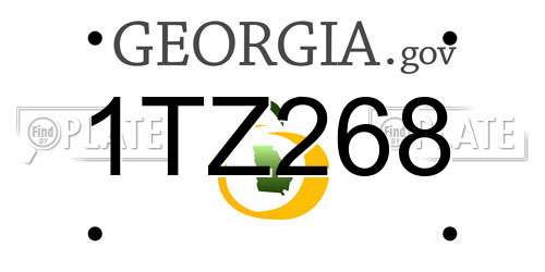 1TZ268 Georgia License Plate