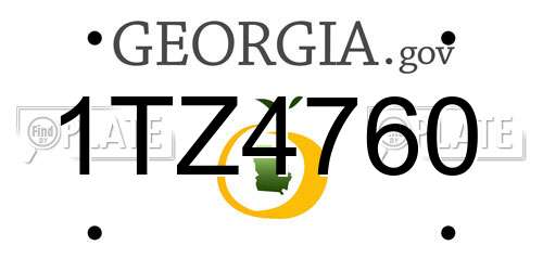 1TZ4760 Georgia License Plate