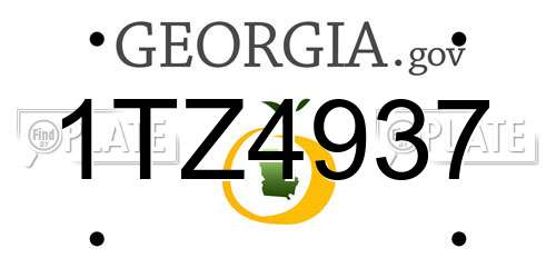 1TZ4937 Georgia License Plate