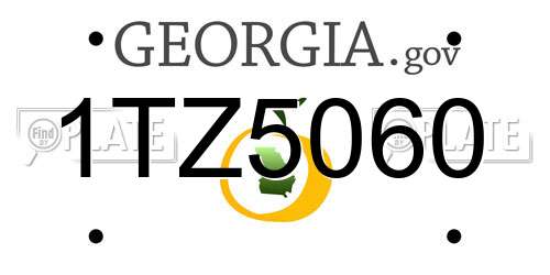 1TZ5060 Georgia License Plate