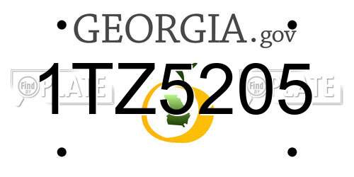 1TZ5205 Georgia License Plate