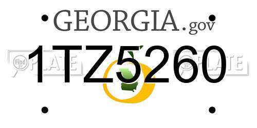 1TZ5260 Georgia License Plate