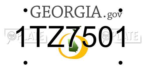 1TZ7501 Georgia License Plate