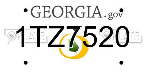 1TZ7520 Georgia License Plate