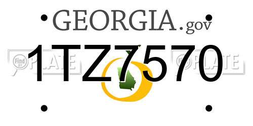 1TZ7570 Georgia License Plate