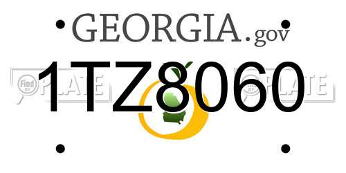 1TZ8060 Georgia License Plate