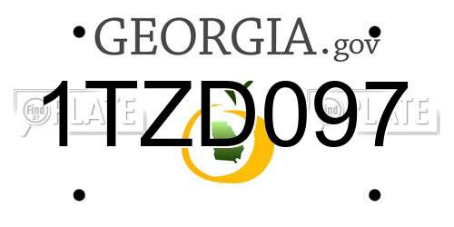 1TZD097 Georgia License Plate