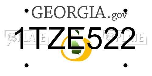 1TZE522 Georgia License Plate