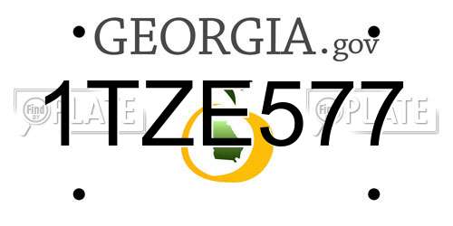 1TZE577 Georgia License Plate