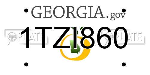 1TZI860 Georgia License Plate
