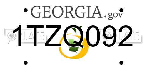 1TZQ092 Georgia License Plate