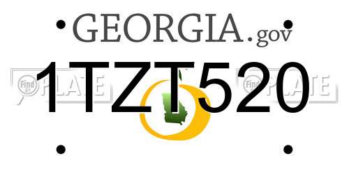 1TZT520 Georgia License Plate