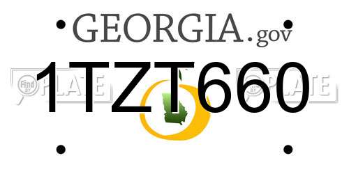1TZT660 Georgia License Plate