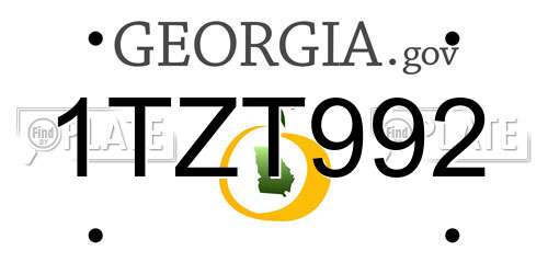 1TZT992 Georgia License Plate