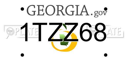 1TZZ68 Georgia License Plate