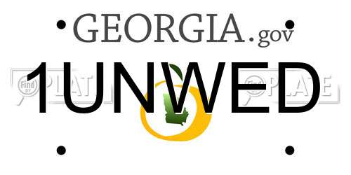 1UNWED Georgia License Plate