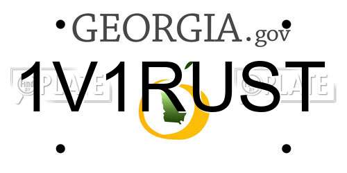 1V1RUST Georgia License Plate