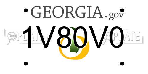 1V80V0 Georgia License Plate