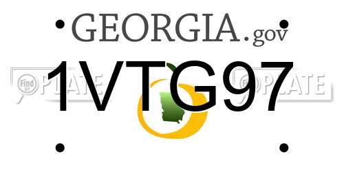 1VTG97 Georgia License Plate