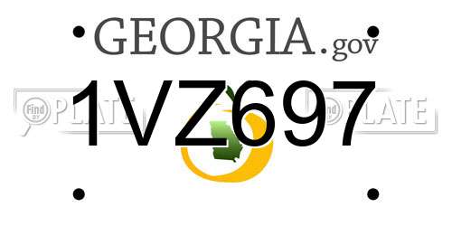 1VZ697 Georgia License Plate
