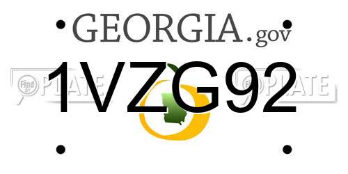 1VZG92 Georgia License Plate