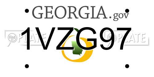 1VZG97 Georgia License Plate