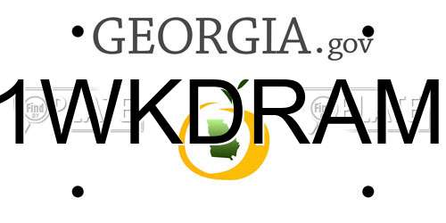1WKDRAM Georgia License Plate